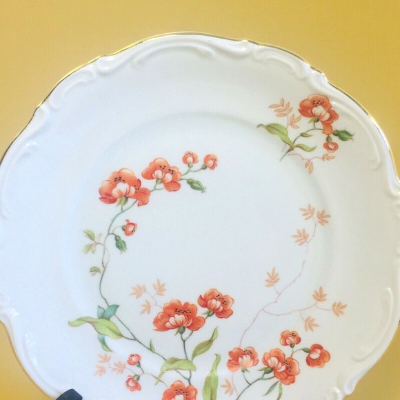 Mitterteich 7.5” White Floral Gold Trimmed Salad/Dessert Plate Bavaria Germany - Picture 3 of 7